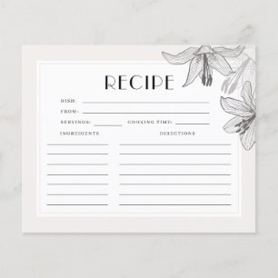 Carte de recette de Baby Shower Fleurs de Lys