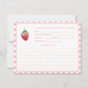 Carte de recette de Baby Shower Mariage Gingham Fr