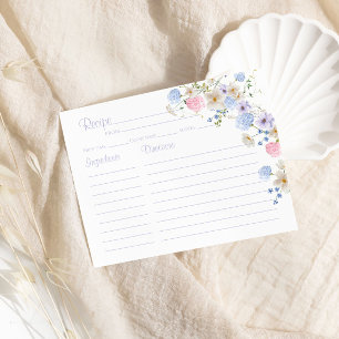 Carte de recette de Baby Shower sur le thème des f