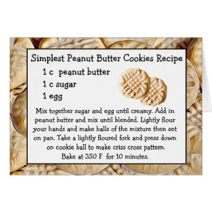 Carte de recette de biscuits au beurre d'arachide