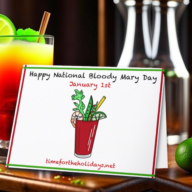 Carte de recette de Bloody Mary et Bonne Année (Créateur téléchargé)