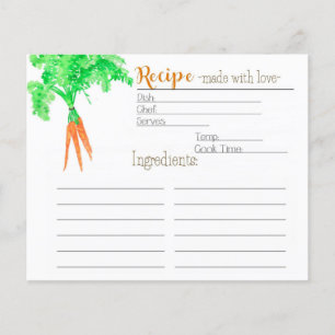 Carte de recette de carottes du jardinier