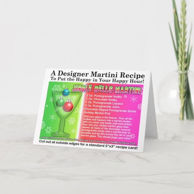 CARTE DE RECETTE DE COCKTAIL DE NOËL JINGLE BELLS (Devant)