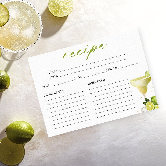 Carte de recette de cocktail Margarita pour enterr (Créateur téléchargé)