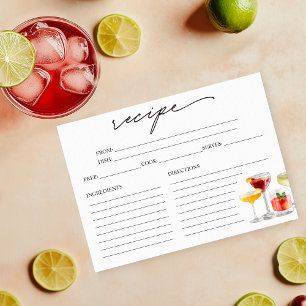 Carte de recette de cocktail mignon pour la fête p
