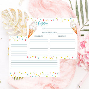 Carte de recette de crème glacée nuptiale