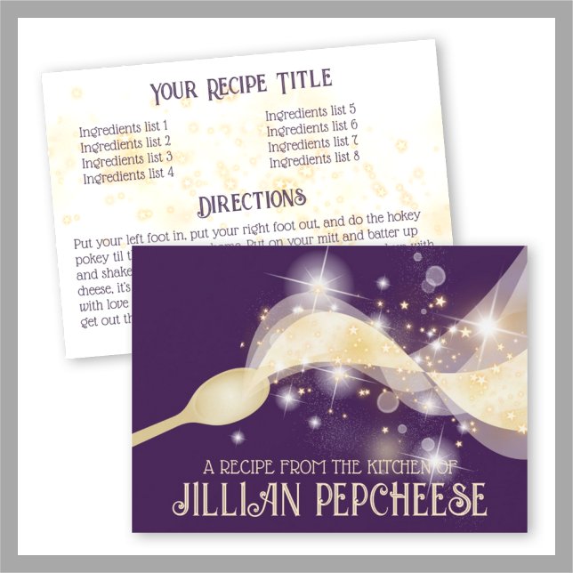 Carte de recette de cuisine à cuillère magique (Créateur téléchargé)