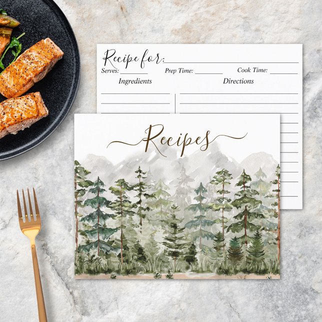 Carte de recette de cuisine Forêt de Pins Verts Aq (In situ)