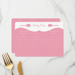 Carte de recette de cuisson à glaçage rose.