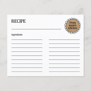 Carte de recette de doodle rustique de la CUISINE