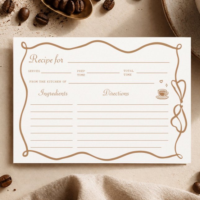 Carte de recette de douche de mariage au café dess (Créateur téléchargé)