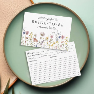 Carte de recette de douche de mariée aux fleurs sa