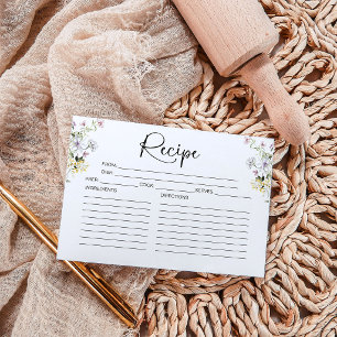 Carte de recette de douche de mariée de fleur sauv