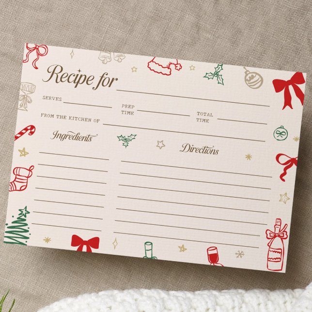 Carte de recette de douche de mariée de Noël (Créateur téléchargé)
