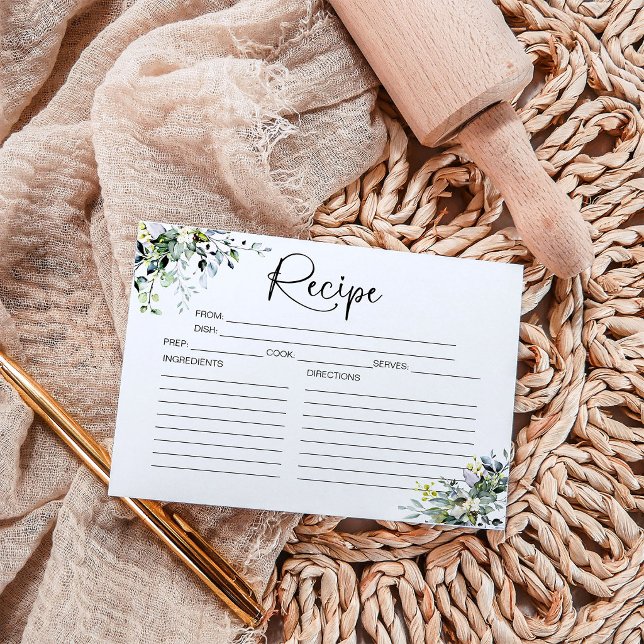 Carte de recette de douche de mariée de verdure (Créateur téléchargé)