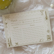 Carte de recette de douche de mariée dessinée à la