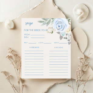 Carte de recette de douche de mariée d'hiver