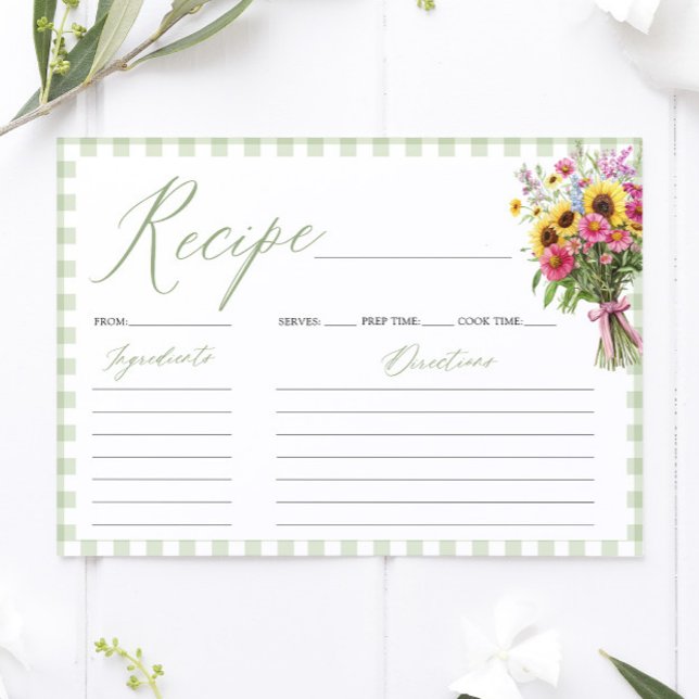Carte de recette de douche de mariée Fresh Off The (Fresh Off The Market Bridal Shower Recipe Card)