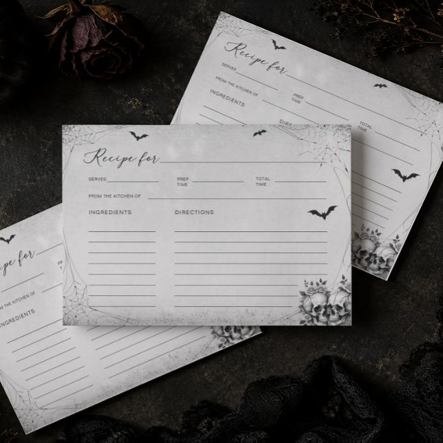 Carte de recette de douche de mariée Halloween (Créateur téléchargé)