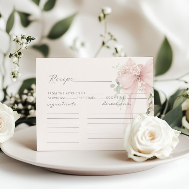 carte de recette de douche nuptiale à ruban (Créateur téléchargé)