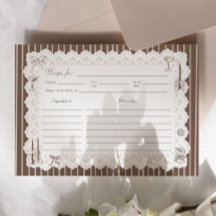 Carte de recette de douche nuptiale Brown Laced in