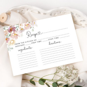 Carte de recette de douche nuptiale de fleurs sauv
