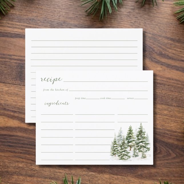 Carte de recette de douche nuptiale de forêt hiver (Créateur téléchargé)