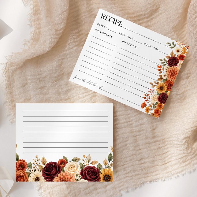 Carte de recette de douche nuptiale florale de Bou (Créateur téléchargé)