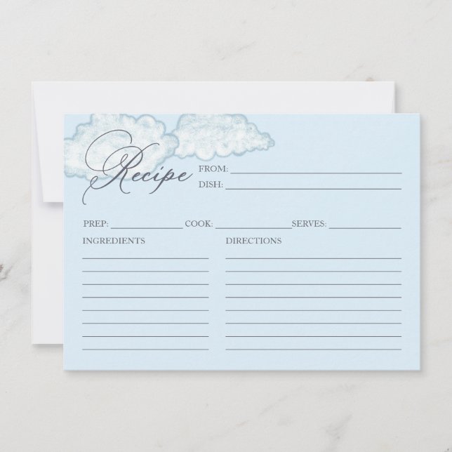 Carte de recette de douche nuptiale moderne sur le (Devant)