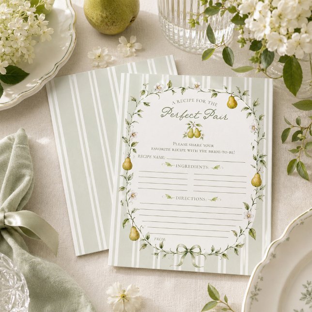 Carte de recette de douche nuptiale Parfaite Poire (Créateur téléchargé)