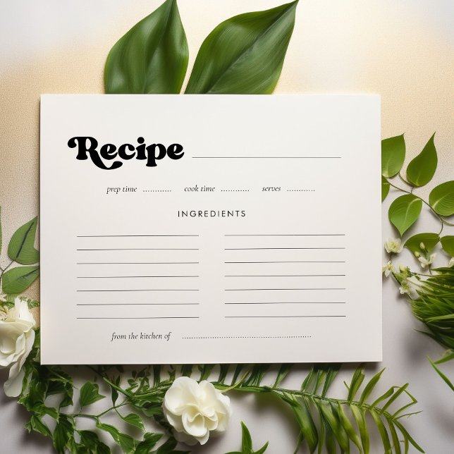 Carte de recette de douche nuptiale rétro élégant (Créateur téléchargé)