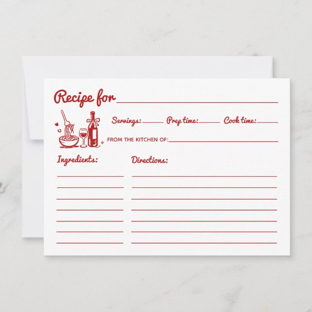 Carte de recette de douche nuptiale That's Amore  (Devant)