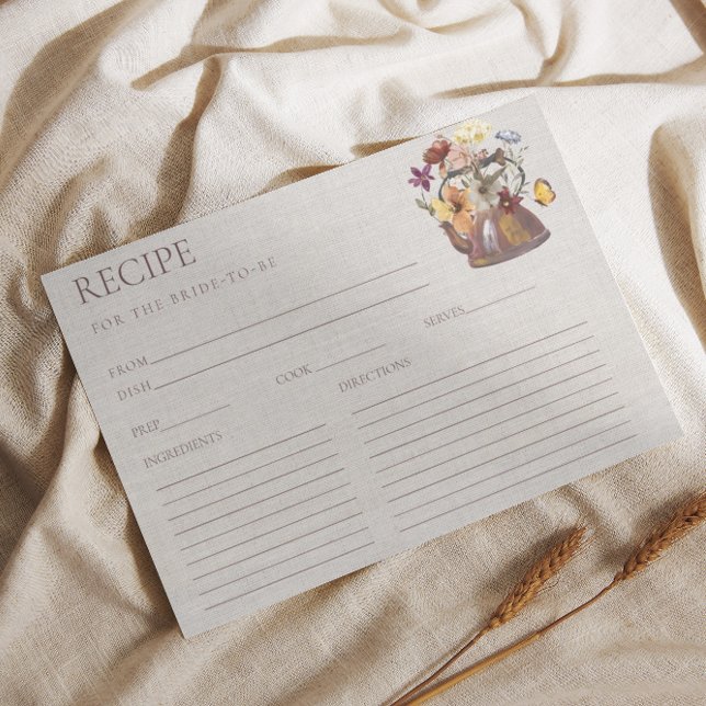 Carte de recette de fête de douche de mariage de t (Créateur téléchargé)