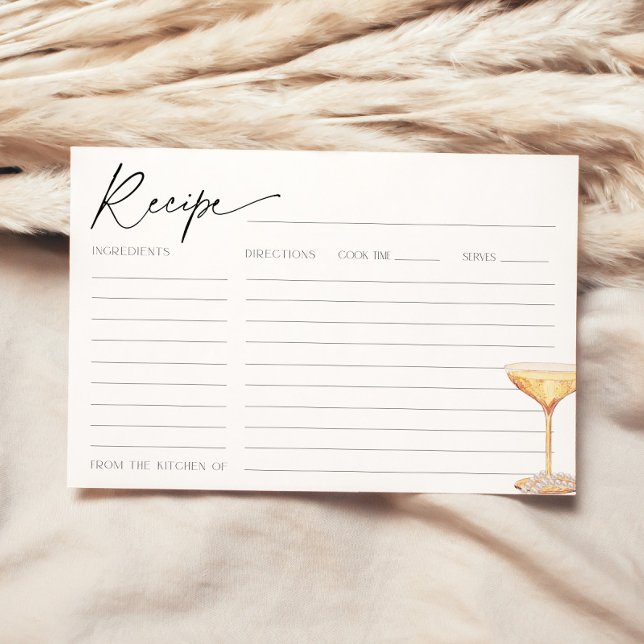 Carte de recette de fête de mariage perles et Pros (Créateur téléchargé)