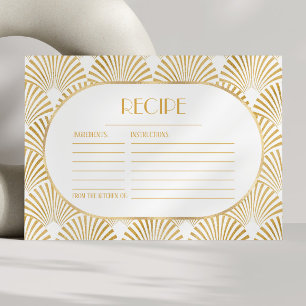 Carte de recette de Fête des mariées Art déco géom