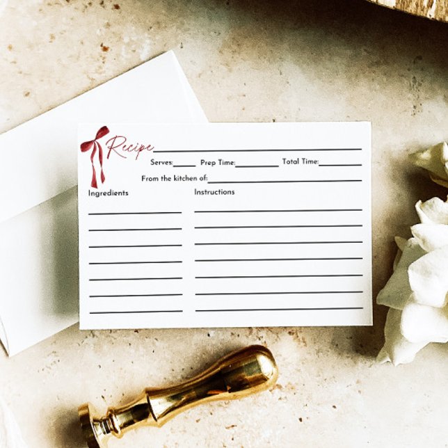 Carte de recette de Fête des mariées Bow de Bourgo (Créateur téléchargé)