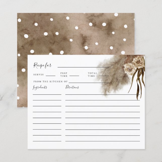 Carte de recette de Fête des mariées d'automne en  (Devant / Derrière)