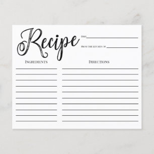 Carte de recette de Fête des mariées de calligraph