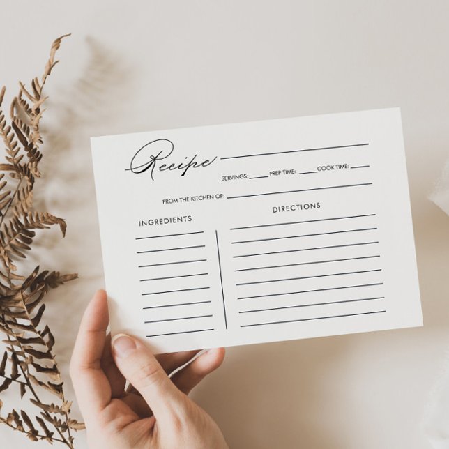 Carte de recette de Fête des mariées de calligraph (Créateur téléchargé)