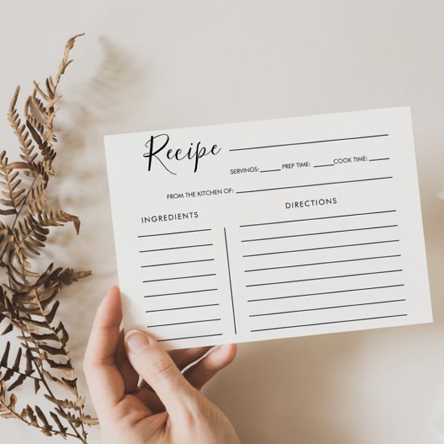 Carte de recette de Fête des mariées de calligraph (Créateur téléchargé)