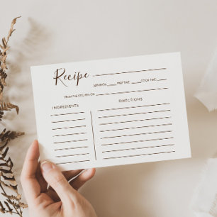 Carte de recette de Fête des mariées de calligraph