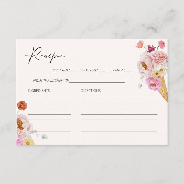 Carte de recette de Fête des mariées de crème glac (Devant)