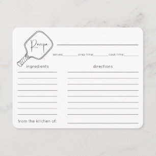 Carte de recette de Fête des mariées de Pickleball