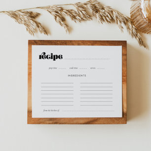 Carte de recette de Fête des mariées de script rét