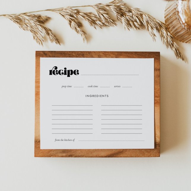 Carte de recette de Fête des mariées de script rét (Créateur téléchargé)