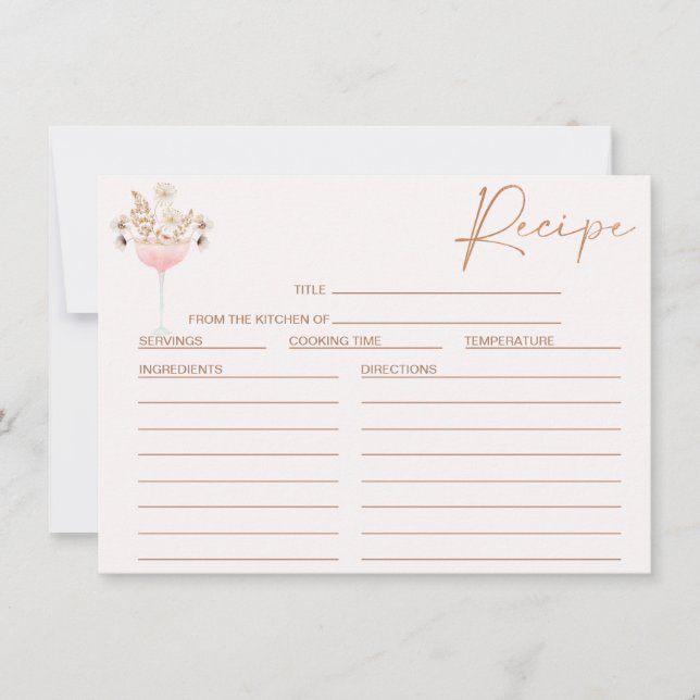 Carte de recette de Fête des mariées en verre Fleu (Devant)