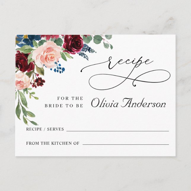 Carte de recette de Fête des mariées Eucalyptus de (Devant)