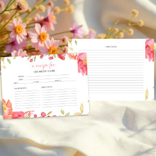 Carte de recette de Fête des mariées florale Aquar