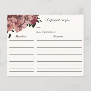 Carte de recette de Fête des mariées florale de Bo