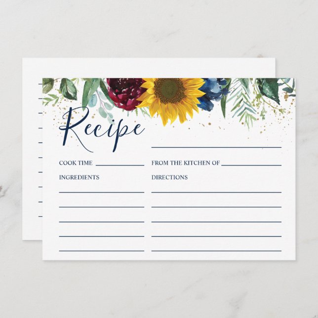 Carte de recette de Fête des mariées florale de to (Devant / Derrière)